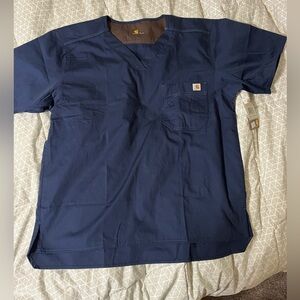 Carhartt Men's Navy Blue Scrub Shirt